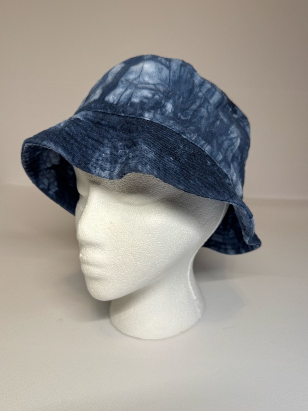 Miramar Blue Tie-Dye Cotton Bucket Hat Unisex Size S/M